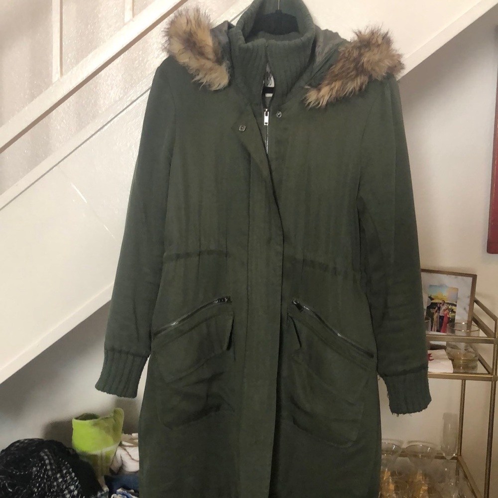 BB Dakota Army Green Faux-Fur Utility Jacket - Picture 2 of 6